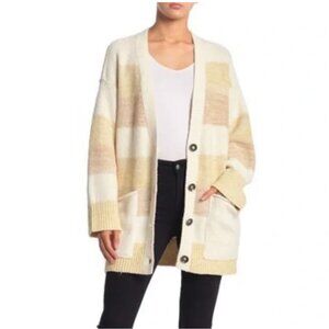 Free People Oversized Cardigan – Neutral Stripe